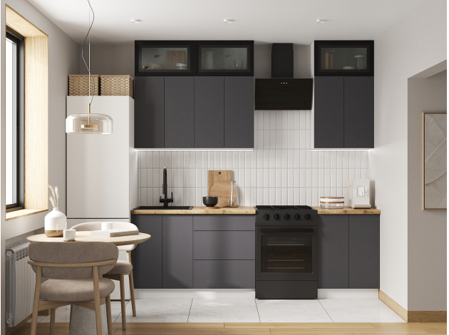 Кухонный гарнитур с антресолями Модерн 180 см